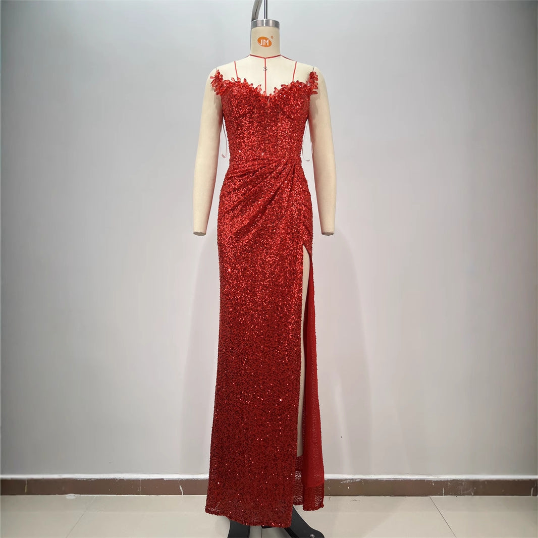 Röd Glamour Elegans klänning