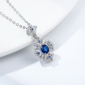 S925 Silver Retro Mönster Halsband