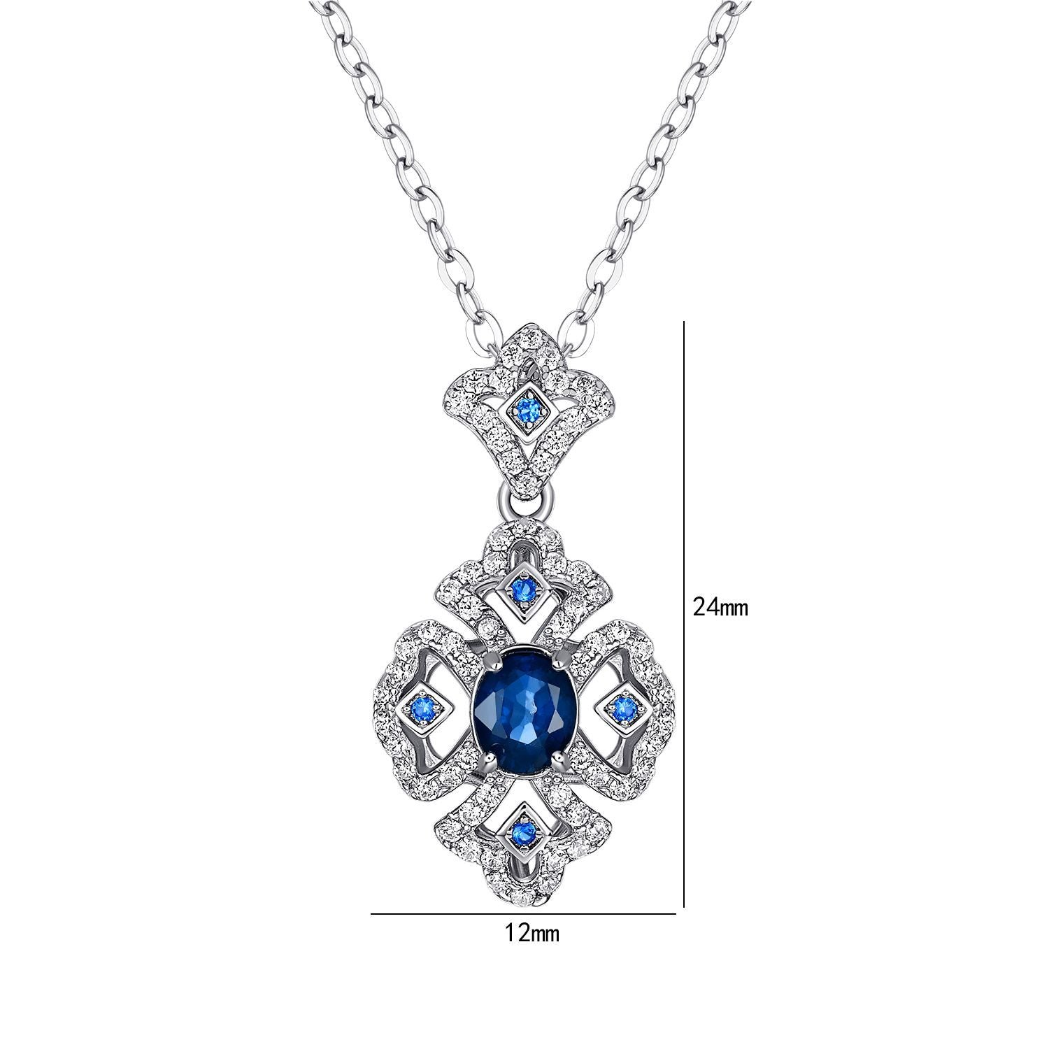 S925 Silver Retro Mönster Halsband